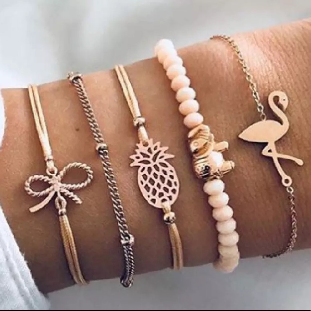 (Set of 5)Bohemian Florida Beach Themed Bracelets